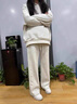 红蜻蜓阔腿裤女休闲裤春秋新款卫裤小个子垂感窄版女士直筒裤运动裤子 灰白色-长裤 常规 L 建议111-120斤 实拍图