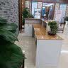 然霆公司前台接待台咨询柜台桌简约美容店服装店吧台收银台 白理石+黄金橡木【左拐角】 200x60x100cm 实拍图