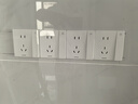 鸿雁开关插座面板超薄无边框大板86型内嵌钢架E3白色一开双控五孔插座 实拍图