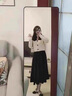 JIOESC黑色半身裙西装裙职业简约女高腰显瘦垂感通勤中长款a字裙大摆裙 黑色 M 【90-100斤】 实拍图