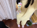 安之伴睡衣女秋冬保暖抗静电半边绒休闲女士家居服可外穿 黄色 女 S 实拍图