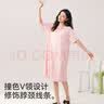猫人（MiiOW）女士睡衣女春秋薄款【纯棉亲肤】V领短袖简约家居服可外穿睡裙 实拍图