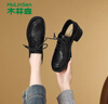 木林森乐福鞋女气质百搭妈妈鞋通勤系带小皮鞋女士单鞋 黑 37  实拍图