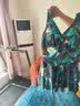 黛岱泳衣女连体平角裙式保守遮肚显瘦大码胖MM泡温泉中老年妈妈款泳装 9911绿花 DD 5XL (高165-175cm，175-200斤) 实拍图