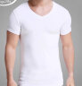 Clarkarida男士短袖T恤男莫代尔无痕V领打底衫修身纯色汗衫运动白色健身上衣 白色+白色 2XL(150-170斤) 晒单实拍图