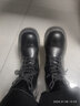 达芙妮马丁靴女厚底新款高跟女靴英伦风短靴皮靴休闲女鞋 黑色加绒37 实拍图