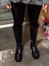 ZHR长筒靴女冬季保暖圆头显腿长不过膝靴子女便捷后拉链骑士靴INS百搭女靴 加绒可选 CQ03A 黑色（加绒） 38 实拍图