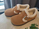 ZHR勃肯鞋女冬季加绒真牛皮棉鞋女羊羔毛豆豆鞋女 AB55B 驼色 37  实拍图
