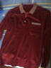 啄木鸟长袖T恤男 春夏爸爸中年男士上衣服翻领打底衫中老年人男装爷爷 K23酒红 L /170 实拍图