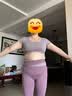 VICTORIATOURIST瑜伽服女套装健身服跑步运动套装女普拉提带胸垫短袖两件套蓝XL 实拍图