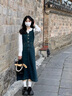 薇衣设2025新款套装春秋季百搭设计感小众法式牛仔长裙女冬季背心连衣裙 衬衣+牛仔裙+腰带 M 90-110斤 实拍图