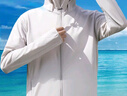 廷毅防晒衣男士冰丝防晒服夏季户外钓鱼服轻薄透气皮肤衣定制LOGO印字 浅灰【可拆卸帽檐】 M 【85-110斤】 实拍图