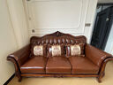 咕朵（GuDuo）欧式真皮沙发组合小户型客厅123实木雕花简欧新款特价沙发 三人位【220CM】 实拍图