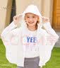 英氏（YEEHOO）女童T恤儿童长袖秋季小翻领polo衫中大童装时尚学院风上衣新款 字母荷叶花边领-白色 150 实拍图