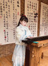 安妮优儿汉服女童秋冬季马面裙2025新款超仙古装儿童女孩唐装古风裙子冬款 蓝色 140 实拍图