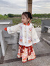 罗蒙汉服女童拜年服冬款明制汉服过年衣服马面裙演出服 米白色套装110 实拍图