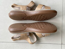 红蜻蜓红蜻蜓皮凉鞋软底舒适妈妈鞋子女坡跟软皮沙滩鞋女 WTK233143 实拍图