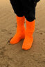 东之天地 沙漠防沙鞋套茶卡盐湖徒步旅游装备鸣沙山透气脚套防沙袜滑沙套 成人款橘红色1双（35—46码） 晒单实拍图