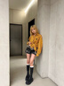 西儿美式复古衬衫黄色格子多巴胺外套男女春秋装衬衣春秋下摆毛边开衫 L110-130斤 实拍图