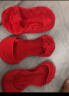 【3装】红色袜子女士夏季薄款船袜浅口隐形袜结婚大红色蕾丝棉袜硅胶防滑喜庆兔年本命年袜子结婚礼物 3双装(棉面+蕾丝面+蕾丝款) 35-39码 实拍图