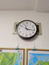 得力（deli）挂钟客厅简约时尚钟表卧室石英钟低噪白色37cm挂钟挂式机械钟 【热销款】免打孔黑-12英寸/30cm 实拍图