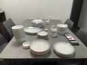 国玥骨瓷餐具碗碟套装轻奢碗盘套装景德镇陶瓷家用碗具金边碗筷礼盒 渐变灰62头高足锅  支持洗碗机 实拍图