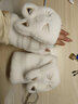途尊（kingtrip）新款冬季猫咪手套男女冬天可爱毛绒韩版潮秋季加绒加厚保暖学生半指手套翻盖 白色 猫咪手套 实拍图