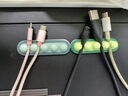 【京东物流】桌面固定理线器 硅胶电线整理收纳集线器自粘绕线器数据线缠线器 蓝色-3个装 实拍图