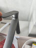 亚马顿洗手盆台盆瀑布水龙头枪灰色卫生间家用洗脸面盆冷热旋转加长龙头 枪灰—气泡出水【高款】 实拍图