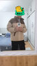 鸭鸭（YAYA）短款羽绒服男女同款冬季情侣装灯芯绒立领休闲百搭撞色男士外套 咖色撞卡其 XL (建议145-165斤) 实拍图