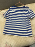 真维斯（Jeanswest）男童t恤短袖夏季新款儿童条纹海魂衫舒适夏装男孩夏天休闲上衣潮 蓝 J棒球运动 110 cm 实拍图