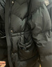 太平鸟零重力毛领中长款羽绒服女冬新款连帽保暖服白鸭绒 黑色 S 实拍图