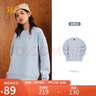 361°卫衣女秋冬季外套运动休闲套头衫宽松圆领长袖上衣662334801D-6 实拍图