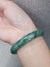 老庙和田玉手镯白玉美人镯羊脂玉糯种翡翠手镯送老婆母亲妈妈生日礼物 豆绿色翡翠手镯#58 实拍图