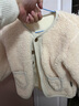 嘟嘟家童装宝宝外套加绒拜年服婴儿麦穗绒棉服男童加厚开衫女童过年衣 米白色 110 实拍图