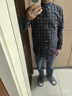 诺贝尔保罗保暖衬衫男士加绒加厚免烫刺绣马标时尚商务休闲中青年格子衬衣 BN8213 黑色格子 41 【建议150-160斤】 实拍图