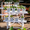 爱丽思（IRIS）花架塑料阳台置物架客厅庭院收纳架多层落地式架子多肉专用花盆架 【三层灰色】长90x宽54x高60cm 实拍图