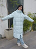 雪中飞【鹅绒】秋冬新款时尚百搭大口袋大长款连帽女士羽绒服女 碧波蓝|5725 L 170/92A 实拍图