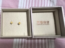 六福珠宝足金栀子花黄金耳钉耳饰送礼 计价 G01G0027DS 0.99克(含工费100元) 配硅胶耳堵 实拍图