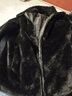 恒源祥貂皮外套男翻领整貂皮衣冬季连帽青年雕衣仿水貂毛皮草金貂绒大衣 黑色【翻】 5XL【建议180-200斤】 实拍图