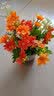 仿真花套装假花摆件塑料花含塑料花瓶干花花束仿真植物盆景绢花客厅阳台餐桌装饰花盆栽 橙色跳兰菊+小号仿瓷瓶套装 实拍图