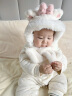 贝娜茜婴儿帽子儿童帽子围巾一体冬季加厚保暖男孩毛绒帽护耳帽男童冬天 小兔兔-白色 6个月-4岁（44-51.5CM） 晒单实拍图