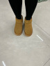 达芙妮官方真皮雪地靴女冬季2023新款面包鞋厚底短靴子女加绒加厚棉鞋女 棕色 39 实拍图