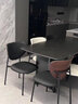 优蒂斯国补意式简约现代黑色岩板餐桌椅组合长方形桌子复古小户型饭桌 餐桌【全托底板】 1.4米 实拍图