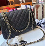 【二手95新】Chanel香奈儿 经典款 2.55 CF中号 羊皮 牛皮 荔枝皮 女士单肩包斜挎包 jumbo 黑金 实拍图