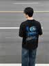NASA STONE联名梵高短袖t恤男夏季新款潮流宽松纯棉百搭上衣半袖青少年夏装 黑色 L 推荐体重110-120斤 实拍图