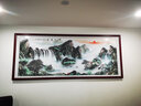 良品大师山水画办公室挂画中式客厅装饰画万里长城靠山图茶室字画风景壁画 旭日东升A1 70*190cm宣纸锦绫+有机玻璃+红褐色实木框（热卖款） 实拍图