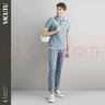 威可多（VICUTU）【everPolo二代】男士短袖商务T恤polo衫浅蓝175/96B 实拍图