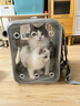 宠觅（petseek）猫包外出便携宠物背包大号猫咪狗狗透气可折叠背带式双肩包大容量 浅灰色【透气升级】 L码【适用18斤猫 12斤狗】 实拍图