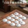 瓷韵慈心羊脂玉白瓷盖碗盖子描金盖碗单独盖子三才盖碗茶碗茶杯配盖陶瓷 羊脂玉富贵盖-纯白7.3cm【盖碗口8.7-9.2】 实拍图